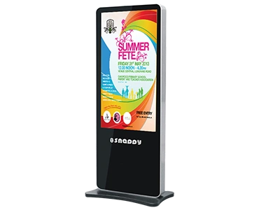 Snappy 47-inch advertisement player with floor mount for high-impact digital signage displays