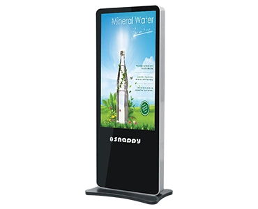 Snappy 70-inch advertisement player with floor mount for high-impact digital signage displays