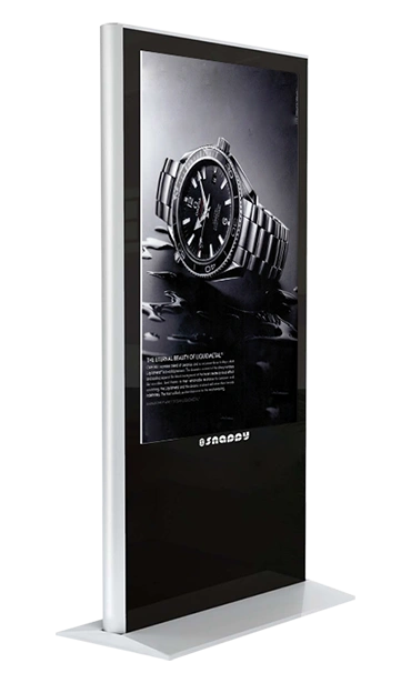 Snappy floor-mounted advertisement player forhigh-visibility digital signage displays