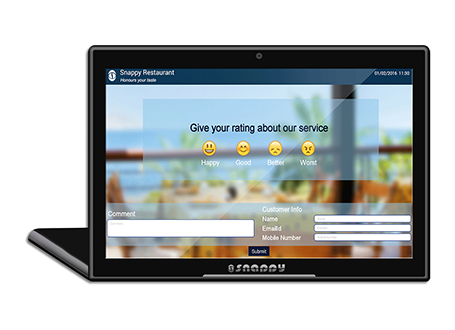 snappy feedback management system L-type configuration with camera and Wi-Fi for seamless interaction