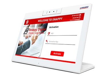 Snappy Visitor Digital Log Book Desk Mount L type for Secure Display Installation