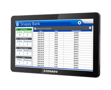 snappy 10.1-inch counter call unit for queue management and customer service applications