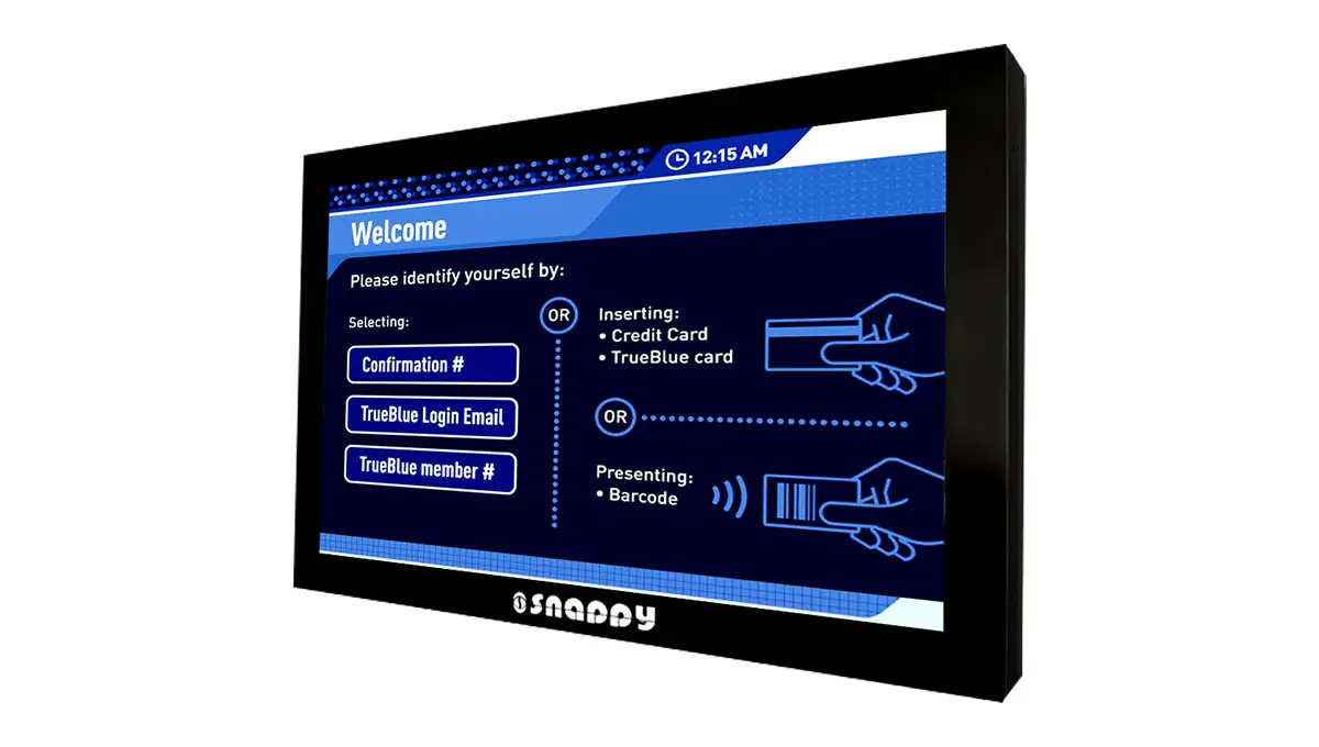 Snappy 55-inch wall mount kiosk front view