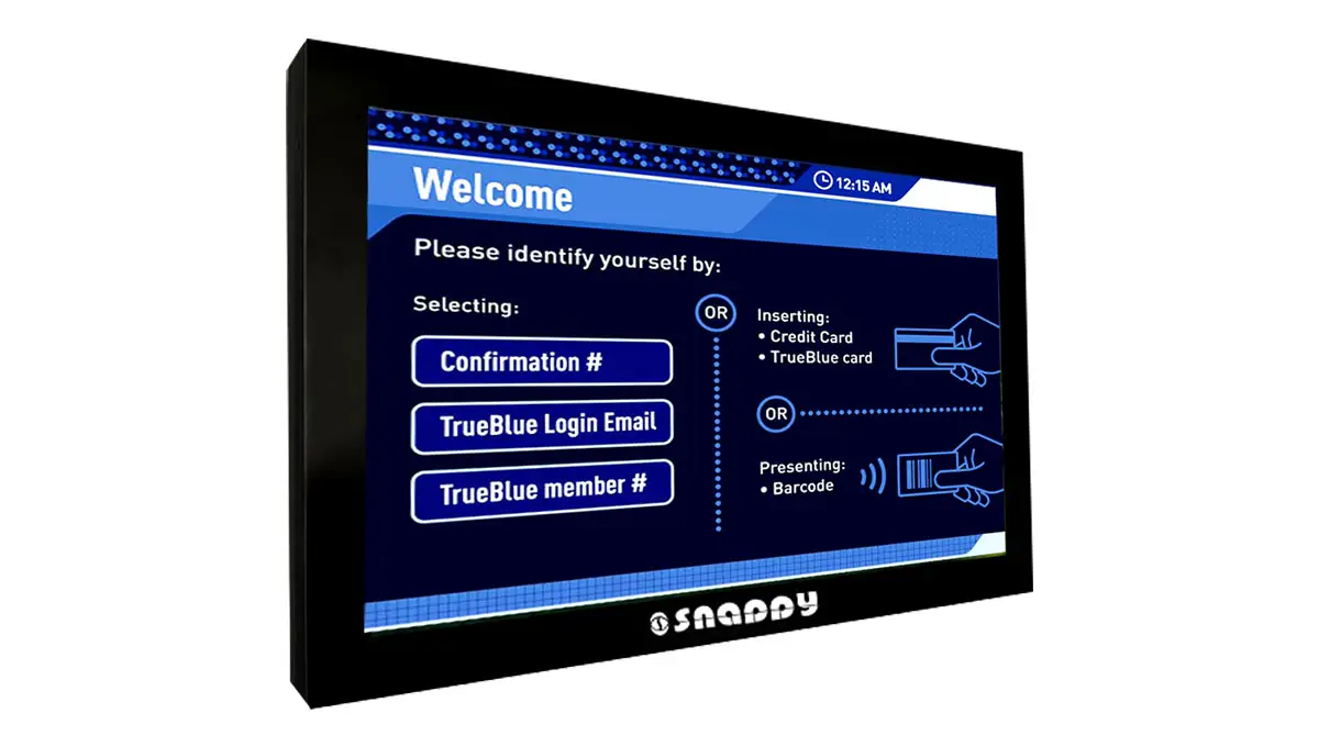Snappy 55-inch wall mount kiosk side view
