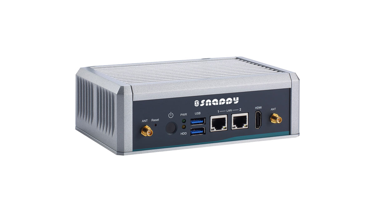 Snappy AI Edge Computer 611-210-EY-1 frontview for High-Performance Edge Computing and AI Processing