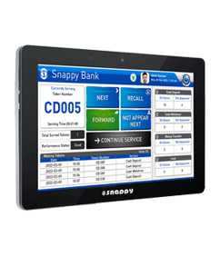 snappy 7-inch counter call unit for queue management and customer service applications