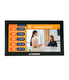 Snappy 14-inch Queue status display for information and promotions