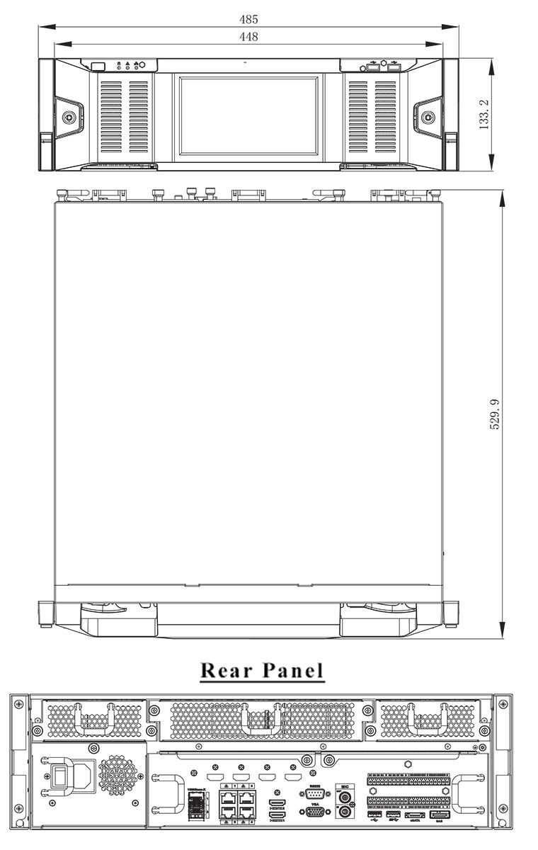 NVR-1664R A series dimension