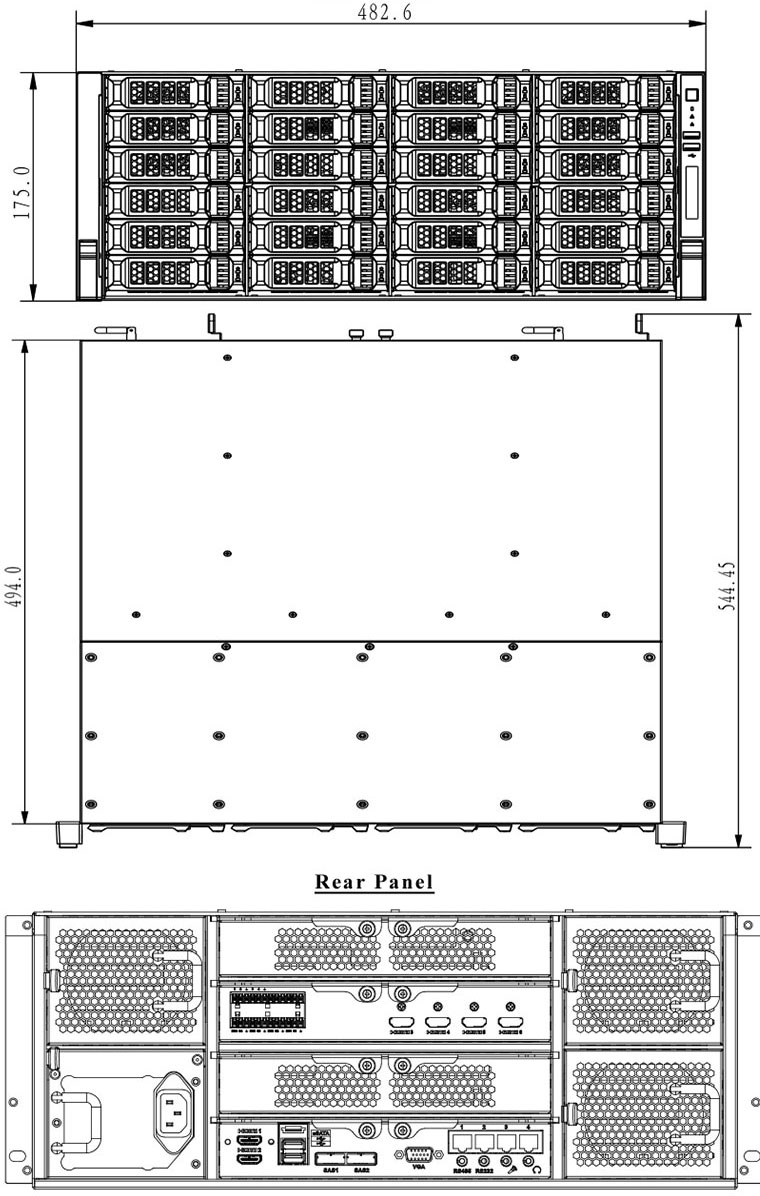 NVR-24256RRP A series dimension