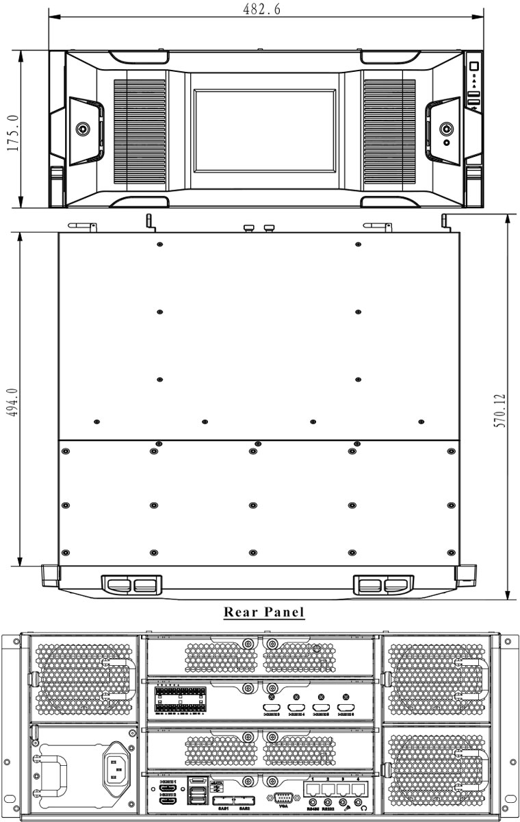 NVR-24256DRRP-ES A series dimension