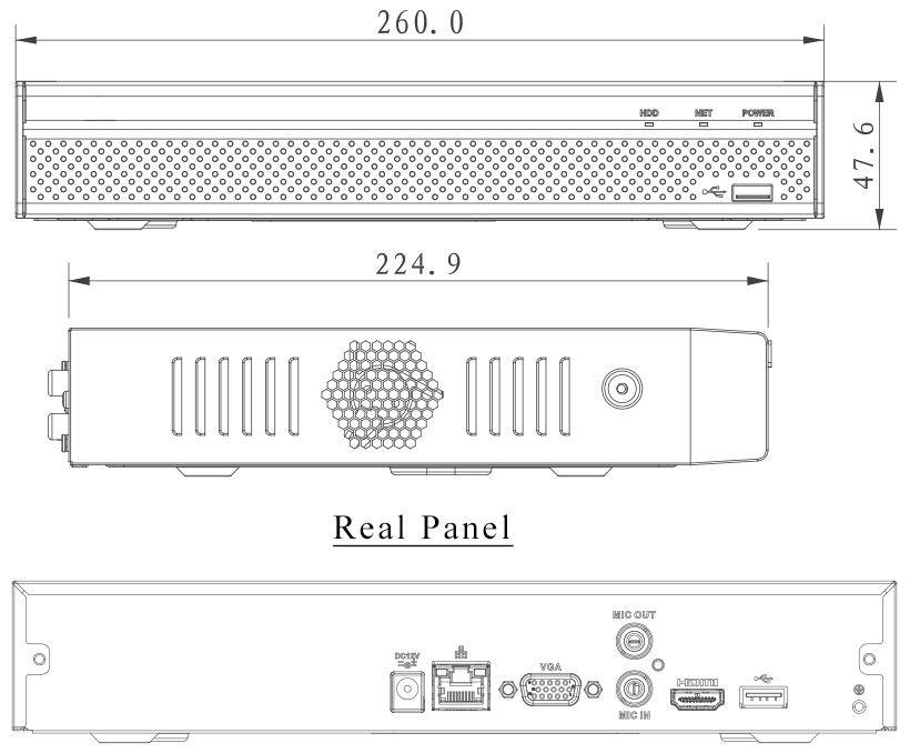 4/8/16 Channel Compact 1U 4K&H.265 Lite Network Video Recorder - NVR1044K-SS