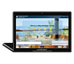 snappy front side view of Wi-Fi-enabled feedback management system camera with 10.1-inch touchscreen display for easy customer interaction