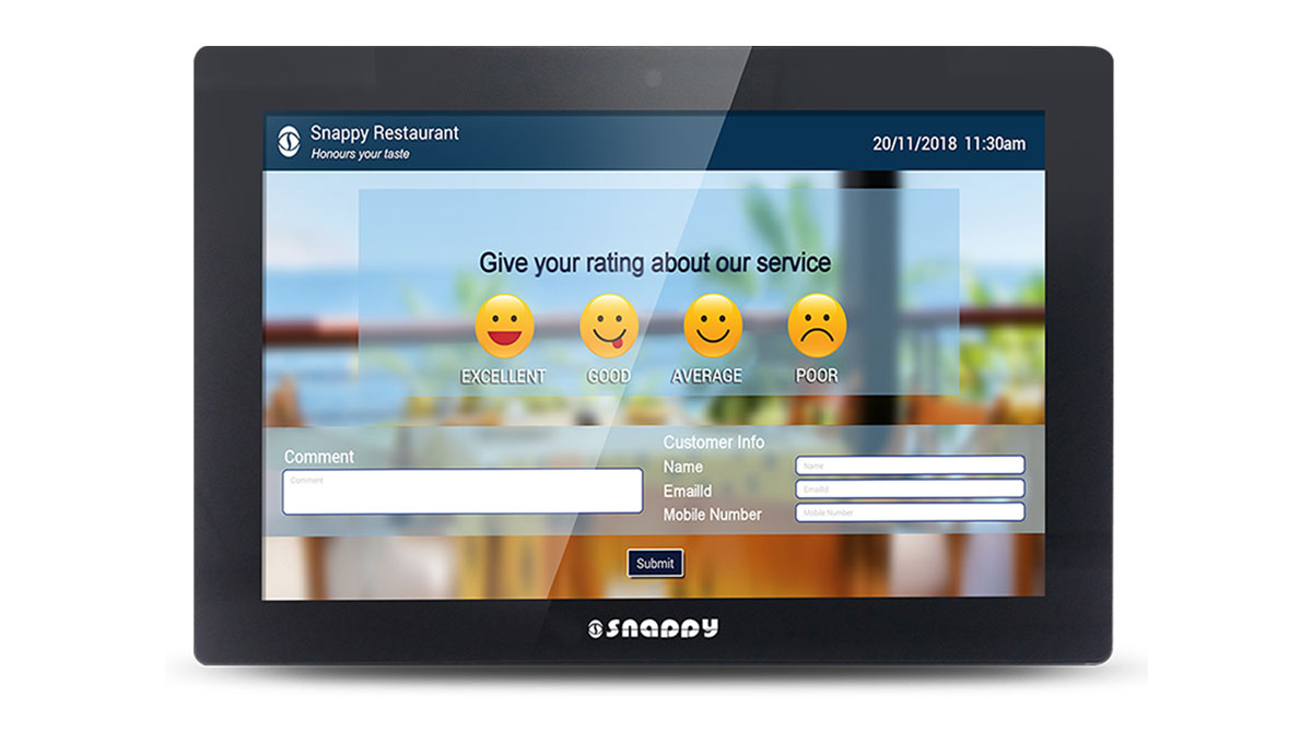 snappy front view of feedback management system camera