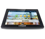 snappy top-angle view of feedback management system camera with 10.1-inch display