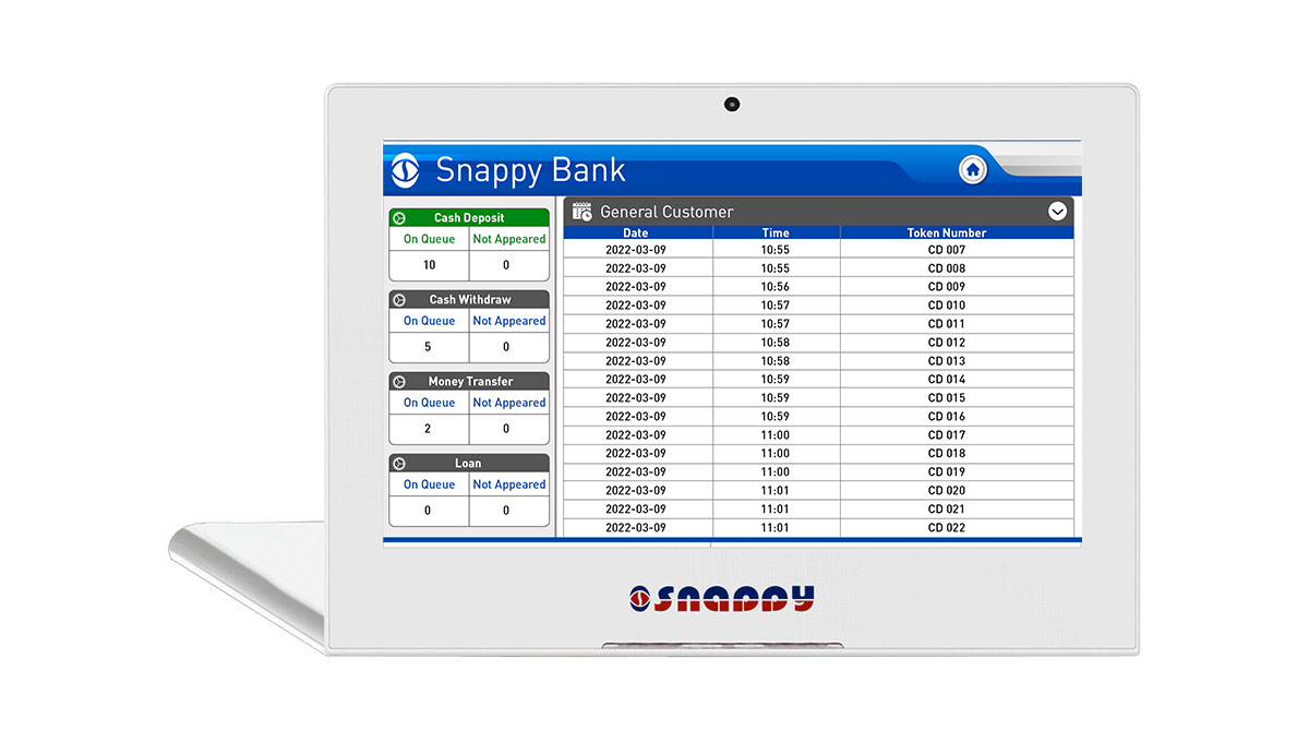Snappy 10.1-inch call unit L Type for queue management and customer service applications