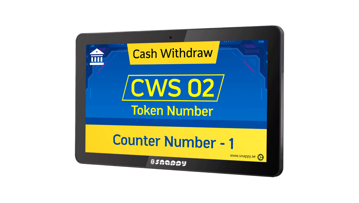 Snappy 15.6-inch counter display for information and promotions