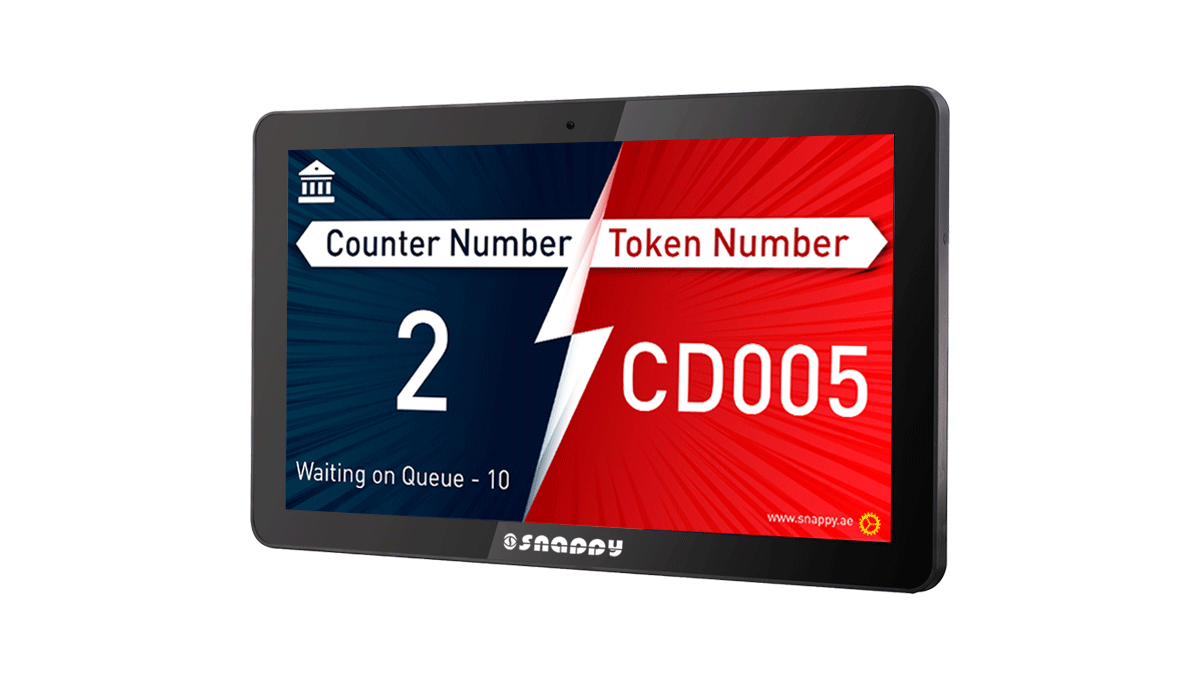 Snappy 18.5-inch counter display for information and promotions