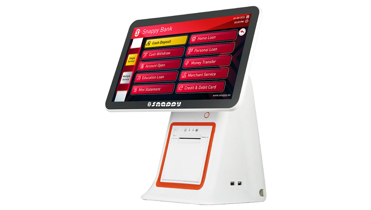 Snappy 15.6-inch Ticket Dispenser Desktop for Interactive Use model-GT26-B-1