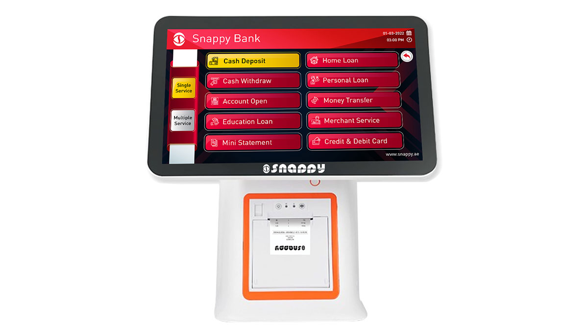 Snappy 15.6-inch Ticket Dispenser Desktop for Interactive Use model-GT26-B-3