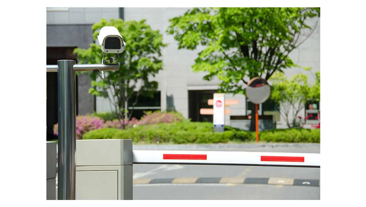 Durable galvanized steel CCTV pole for parking lot surveillance