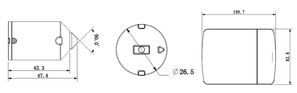 Snappy IP-PH13FC 1.3MP IP camera dimension diagram