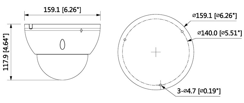 IR Dome - IP-D8MVFC-US3-12W