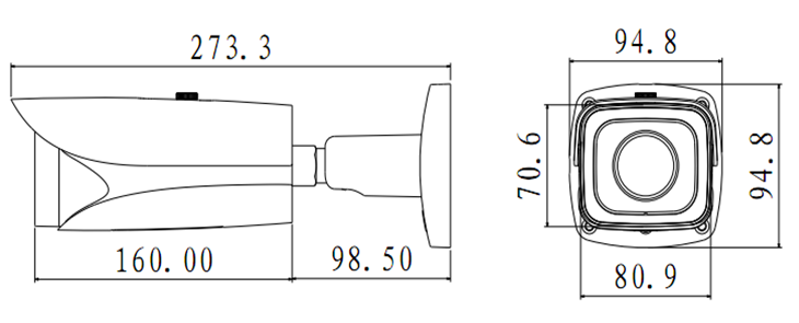 2mp bullet 12x IR dimension