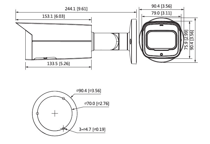 4 Megapxiel IR Vari-Focal Bullet Network Camera 