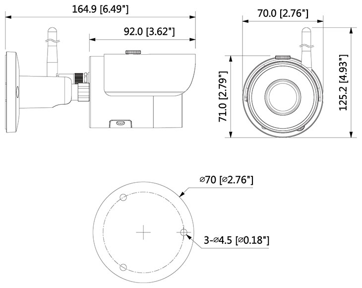 3 Megapixel IR Mini-Bullet Wi-Fi Network Camera - IP-MB3FC-WS