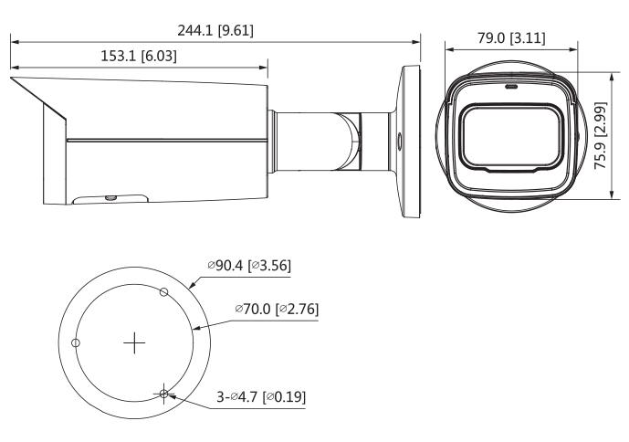 4 Megapxiel IR Vari-Focal Bullet Network Camera 