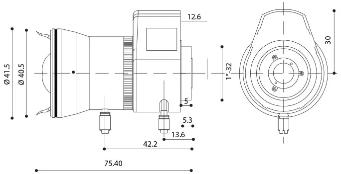 Snappy 3MP Varifocal CCTV Lens FYZ0081-I dimension view