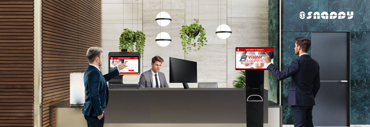 Modern reception check-in system improving visitor security