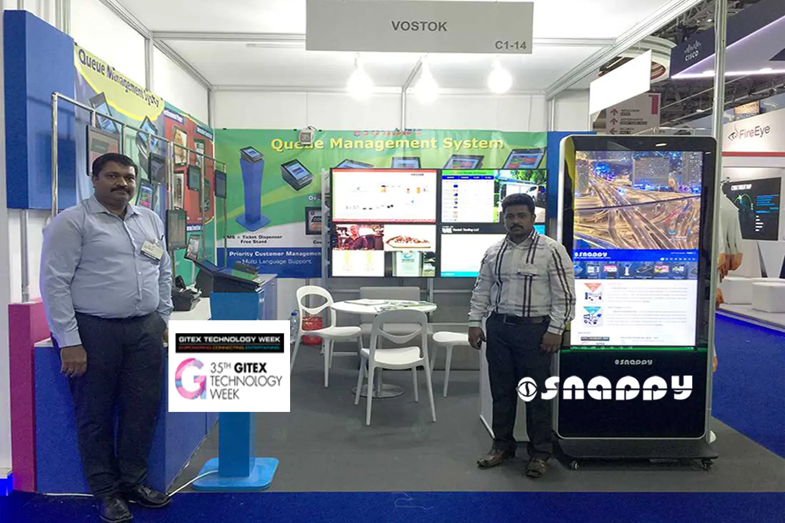 Snappy QMS showcases advanced queue management and customer flow solutions at GITEX 2015 in Dubai.
