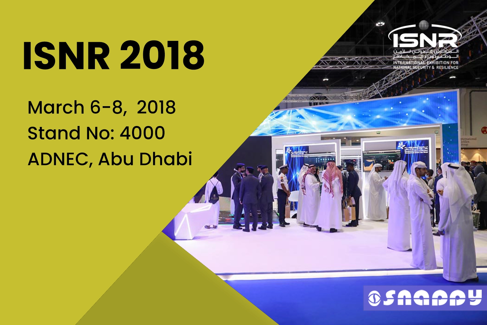Snappy VMS stand 4000 at ISNR 2018 Abu Dhabi - Video Management System