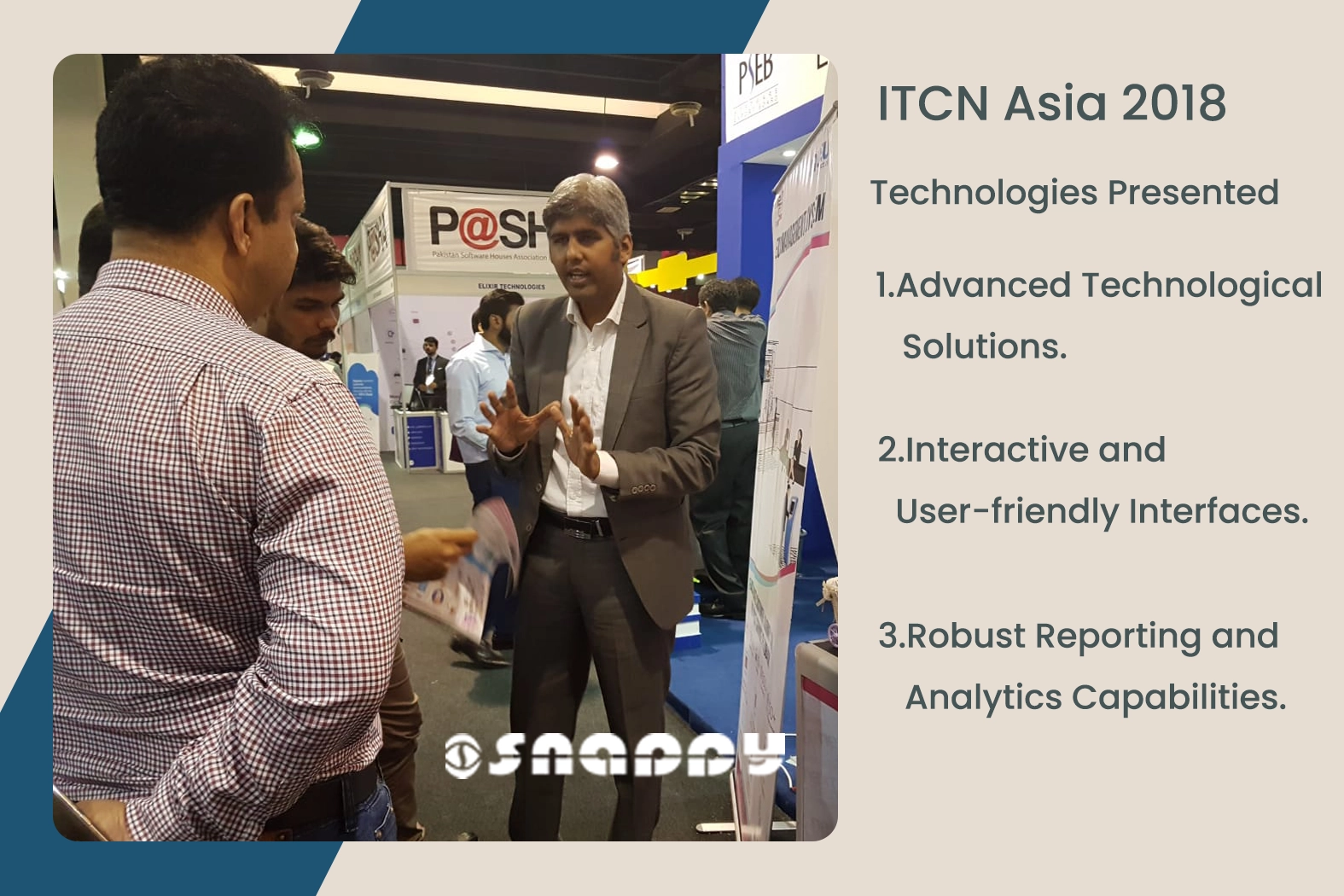 Snappy at ITCN Asia 2018 showcasing security solutions user-friendly tech strategic partnerships and market expansion opportunities