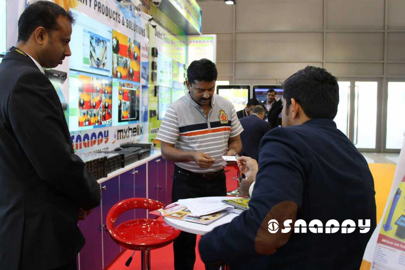 Snappy presenting security solutions at Intersec 2016, Dubai International Convention and Exhibition Centre.