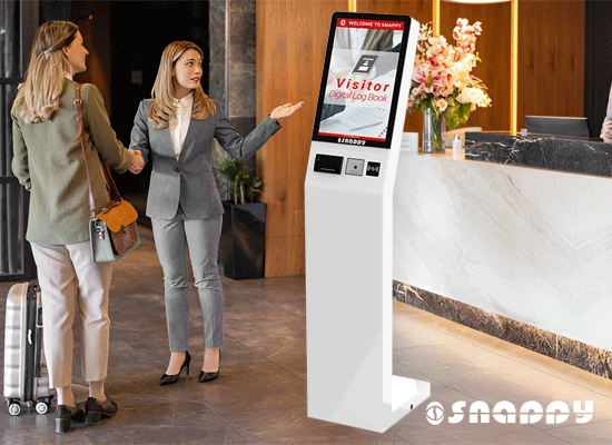 Visitor digital log book floor mount at reception